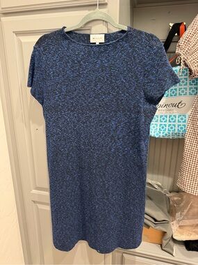 Milly Navy and Cobalt Short-Sleeve Shift Dress